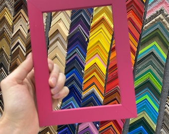 Vibrant Fuchsia Photo Frame, Clean Minimalist Design, Pop of Color for Gallery Wall, Barbie Pink Decor
