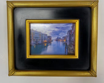 Gold & Black Framed Venice Canal Print