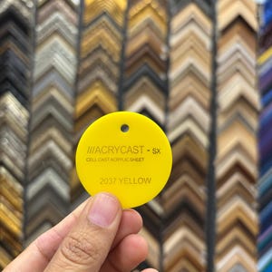 Láminas de acrílico amarillas, 1/8 de pulgada de espesor, tamaños personalizados para manualidades, joyería, carteles y adornos para pasteles n.º 2037