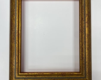Ornate Antiqued Gold Picture Frame, Traditional Dark Beaded Detail, Old World European Style