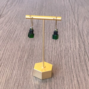 Pendientes llamativos en verde, negro y dorado / Pendientes festivos / Elegantes / Minimalistas / Envío gratis