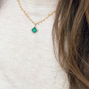Green Geometric Necklace | Gold Chain With Green Pendant | Statement Jewelry | Christmas | St. Patrick&#39;s Day | Free Shipping
