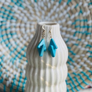 Stacked Turquoise Handcrafted Dangle Statement Earrings | Boho | Southwest Style | Desert | Vacation | GNO |Gift for Her | Free Shipping