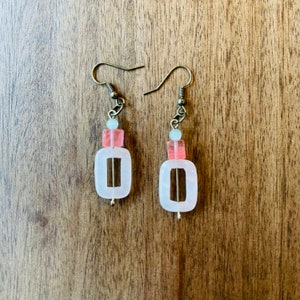 Emma- Pink Agate Handcrafted Dangle Earrings