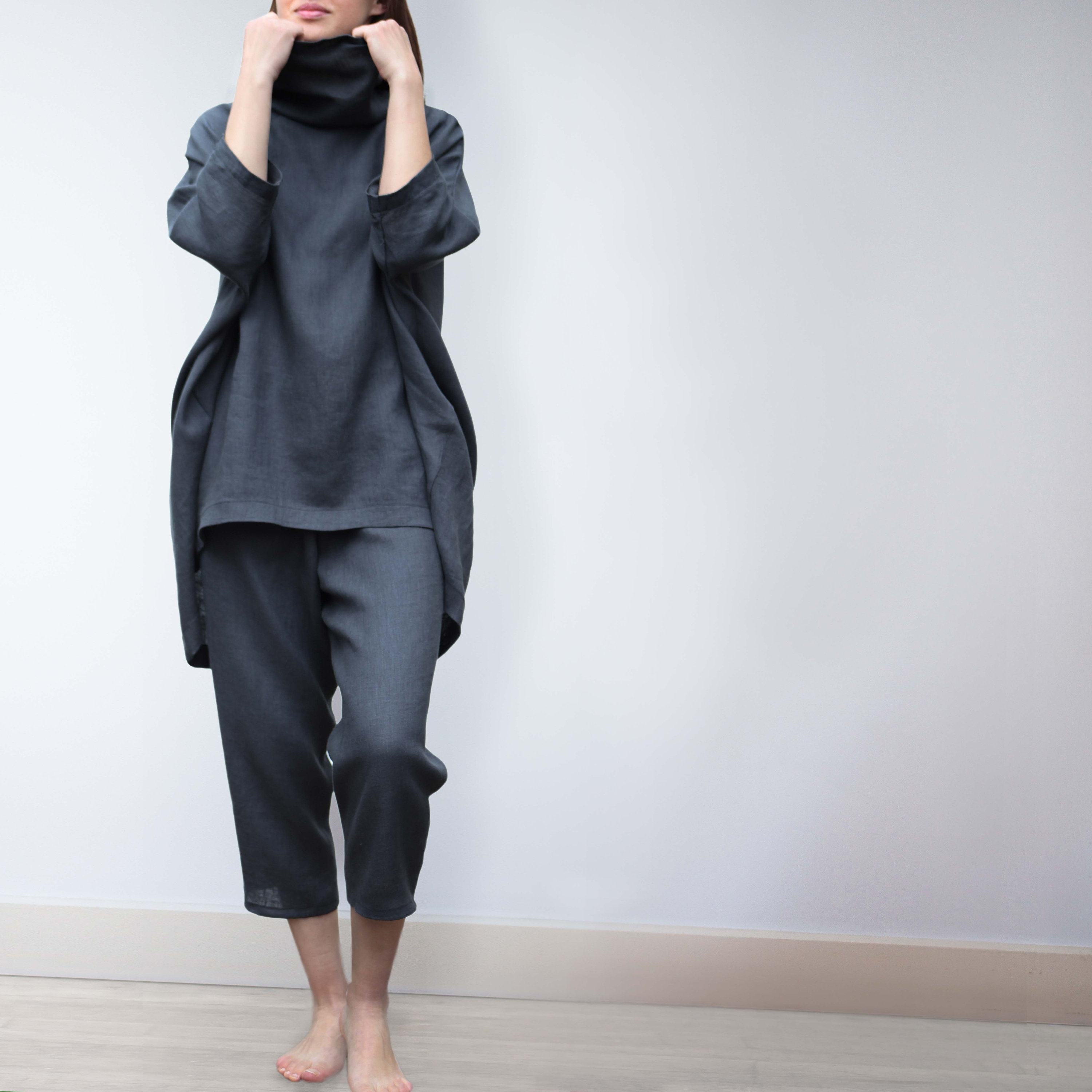 Soffyns Cropped Trousers by Part Two - Black, White main image 0