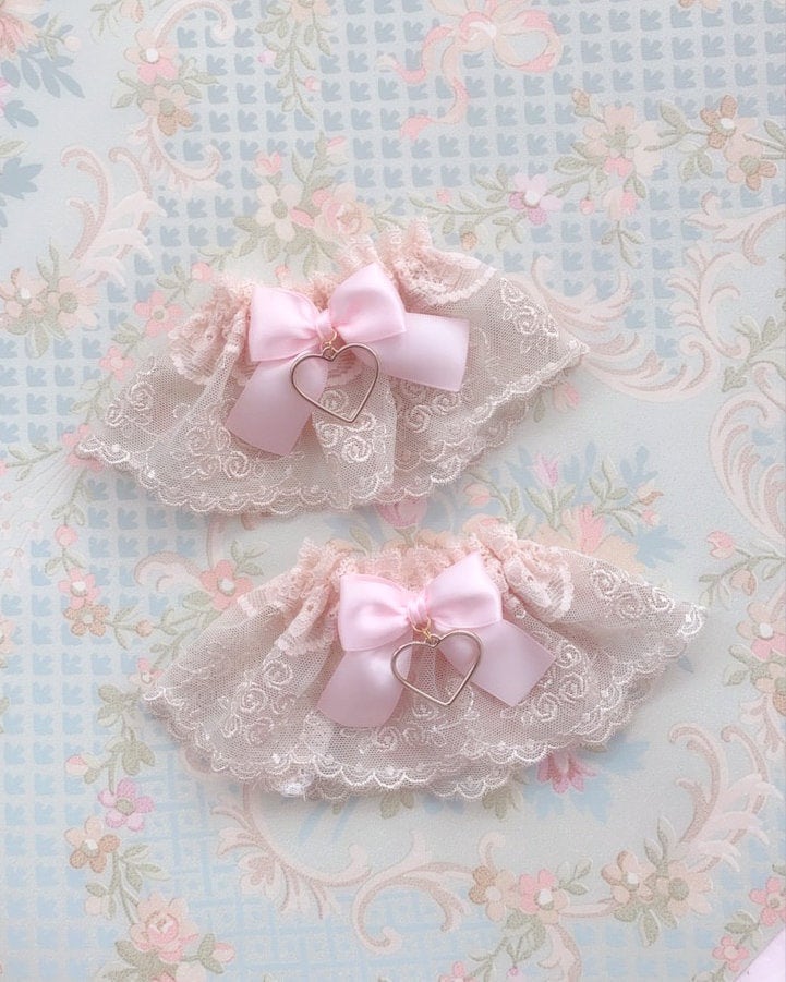 Fluffy Handcuffs Lolita Knit Wrist Cuffs Stretchy Lace