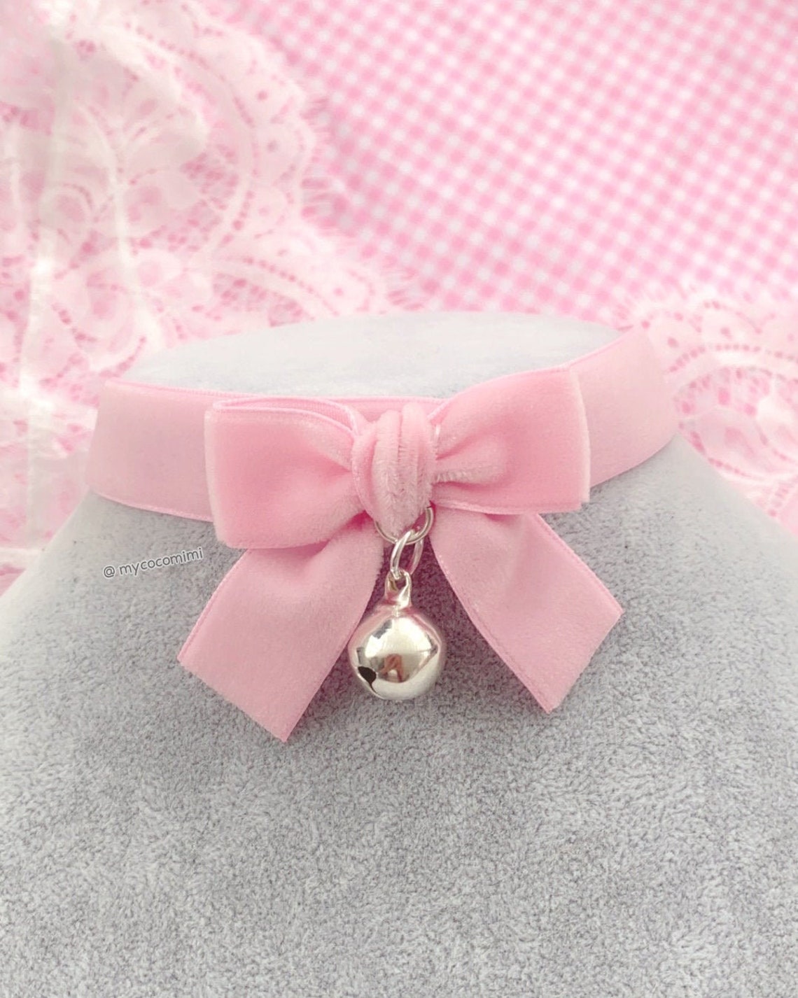 Kitten Play Collar Daddys Girl Choker Necklace Pink Velvet Bow Etsy