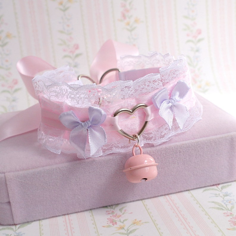 Choose Your Color Baby Pink / Lilac Bow Heart White Lace - Etsy