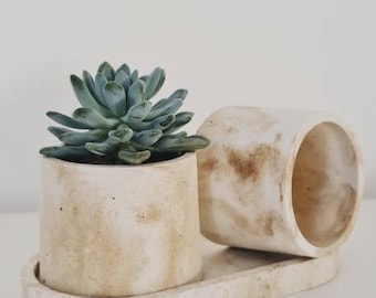 Handmade Concrete Planter, Succulent Cactus Planter, Bathroom Cup, Round Container