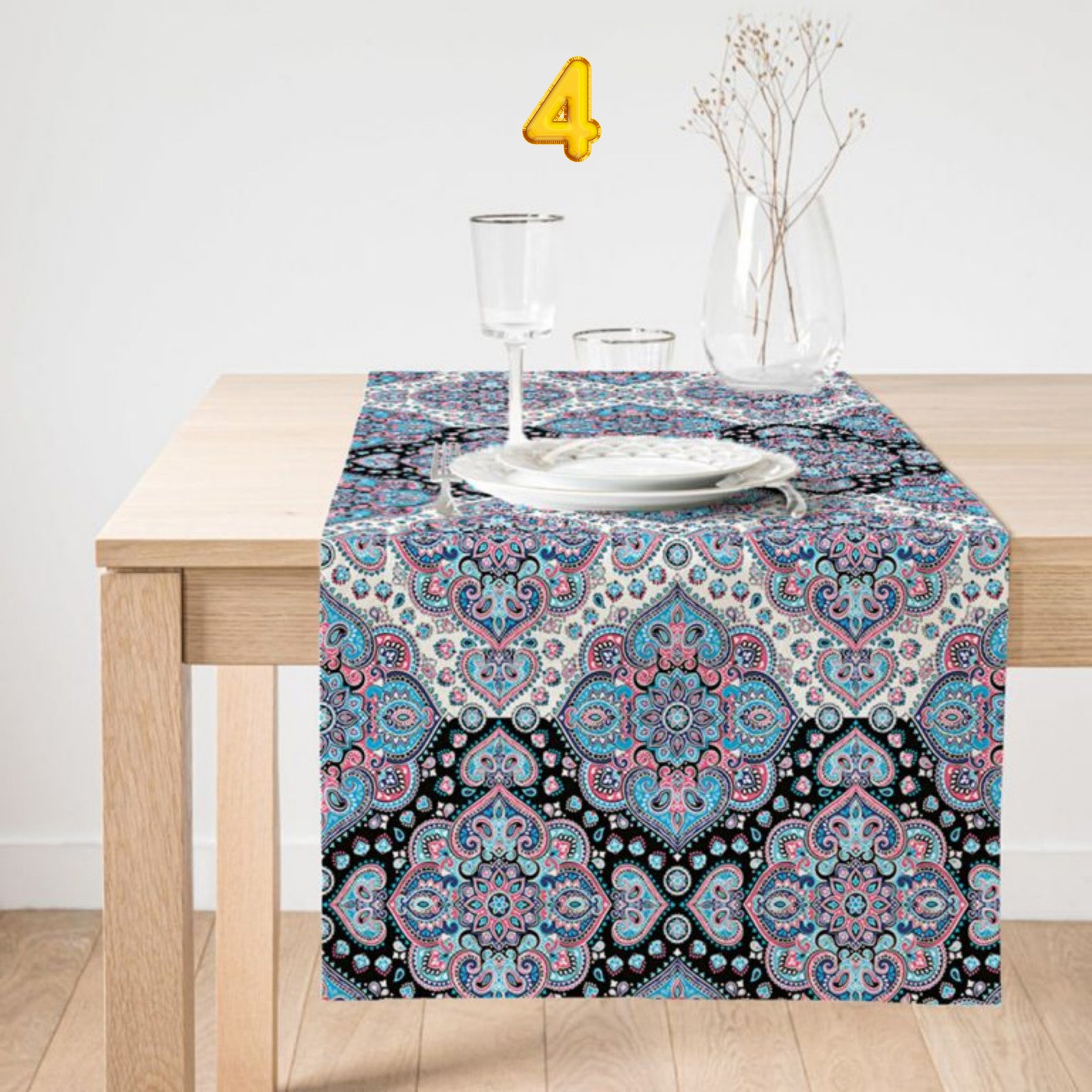 Custom Design Stitched Table Cloth Runner 55 x17 inc / Etsy