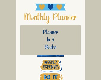 Planner in a Binder - Monthly Goal Planner - Digital Budget Planner - Downloadable Planner For Budgeting For Beginners