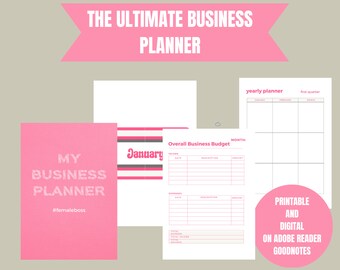 Monthly Business Planner Printables and Digital Use for the Boss Lady - Entrepreneur Planner with Budget - Female Boss Planner