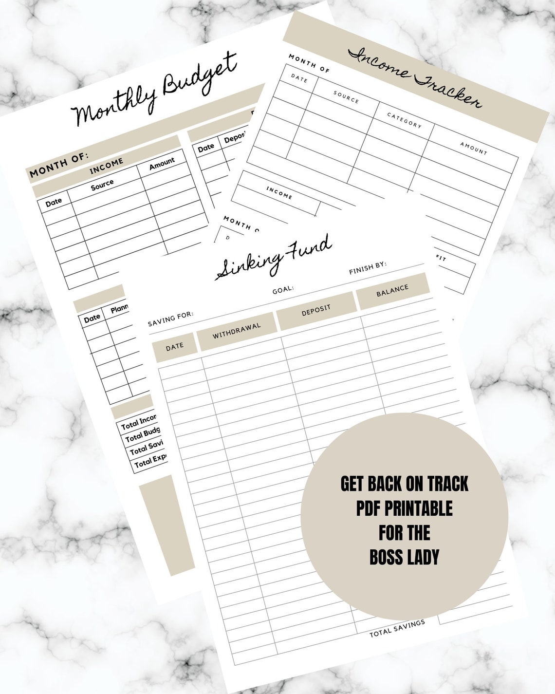 Monthly Budget Planner Printables for the Boss Lady Entrepreneur Budget