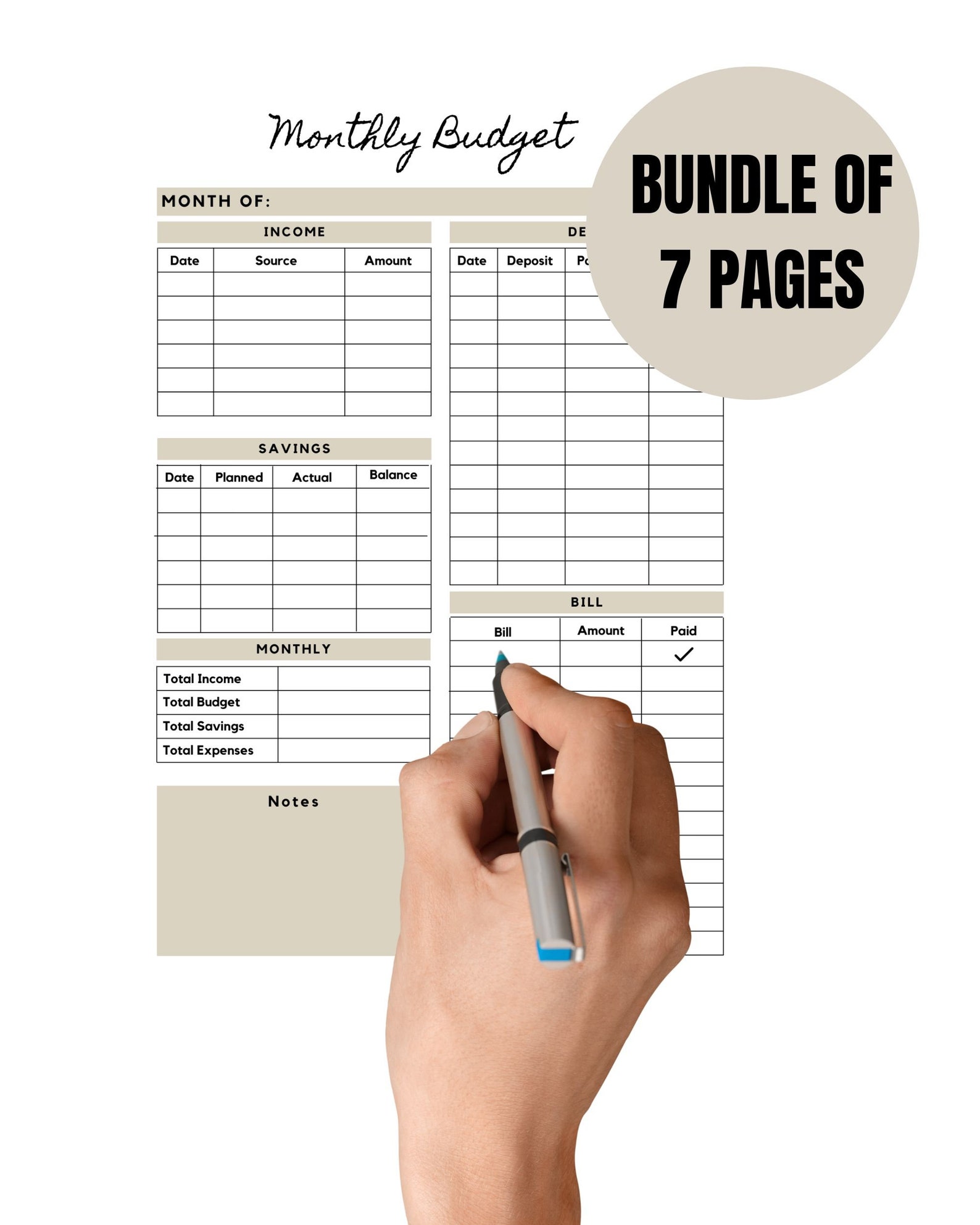 Monthly Budget Planner Printables for the Boss Lady Entrepreneur Budget
