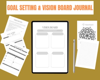 Goal planner printable, Goal setting and tracker, Productivity planner, Instant downloadable Fillable PDF