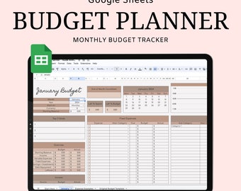 Budget Planner Google Sheets - Monthly Budget Planner Spreadsheet - Budget Tracker - Expenses Tracker - Income Tracker -Debt Payment Tracker