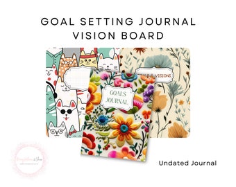 Goal Setting Planner - Goal Tracker - Vision Board Guide - Undated Digital and Downloadable Goals Journal