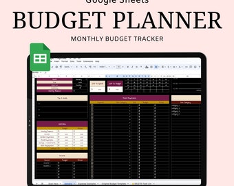 Budget Planner Google Sheets - Monthly Budget Planner Spreadsheet - Budget Tracker - Expenses Tracker - Income Tracker -Debt Payment Tracker