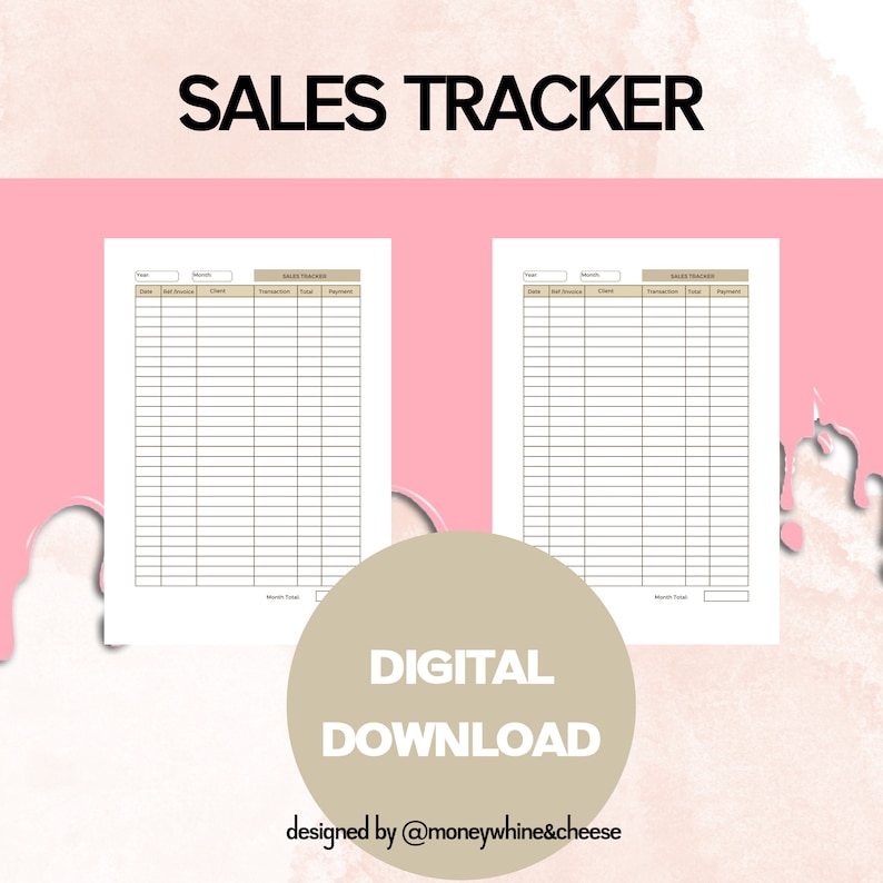 Printable Business Sales Tracker Expense Templates Small Business ...