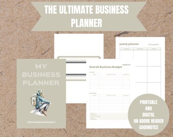 Monthly Business Planner Printables and Digital Use for the Boss Lady - Entrepreneur Planner with Budget - Female Boss Planner
