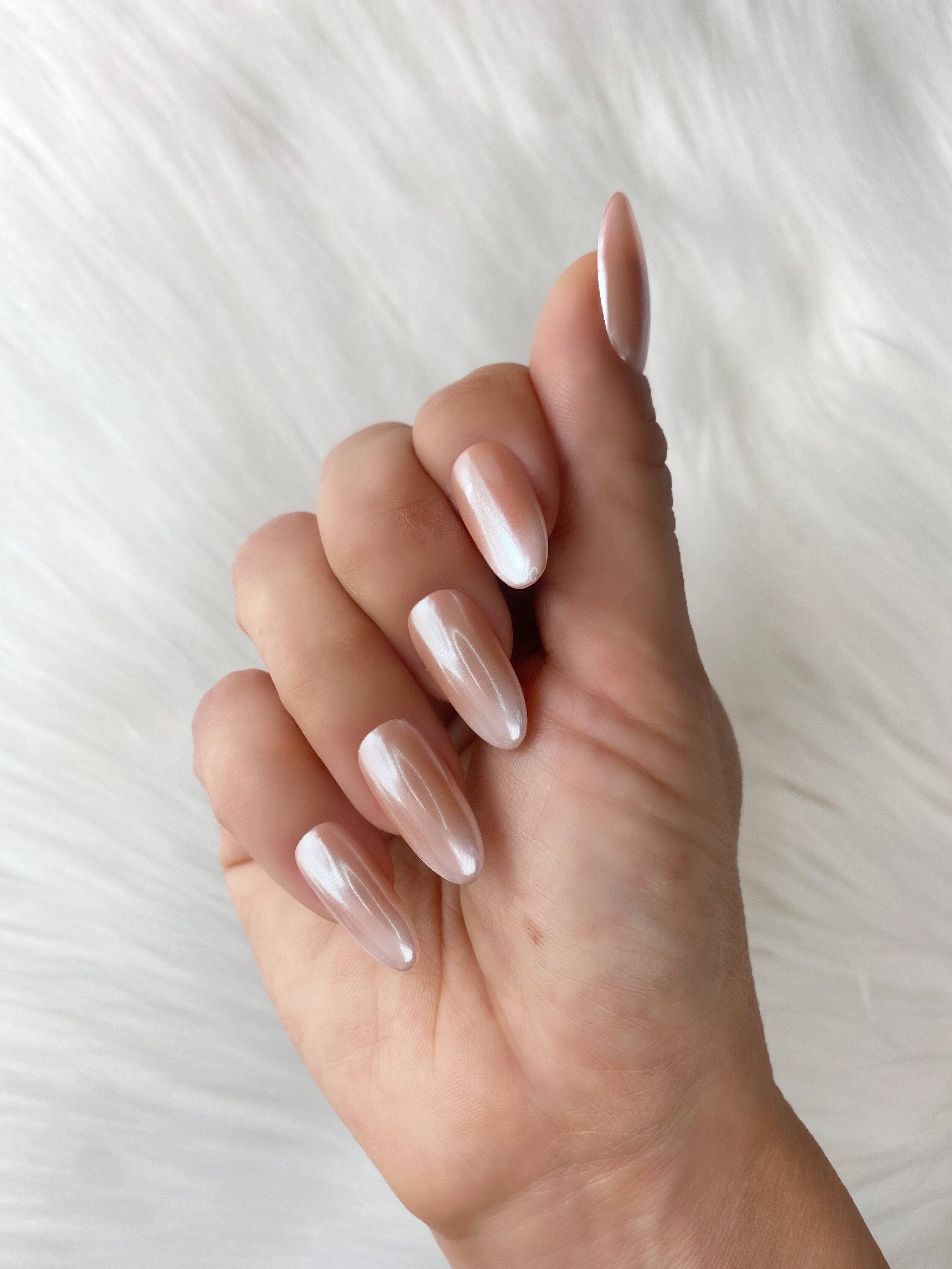 Glazed Donut French Tip Press on Nails: Custom Gel-x, Handmade - Etsy