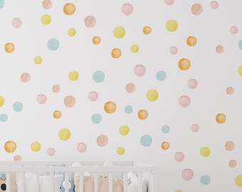 Pack of 150 Irregular Polka Dot Wall Stickers, Rainbow Nursery Wall ...