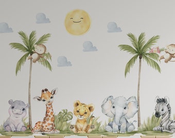 décoration de chambre d'enfant safari, sticker mural safari, stickers muraux de chambre d'enfant, stickers muraux de chambre d'enfant