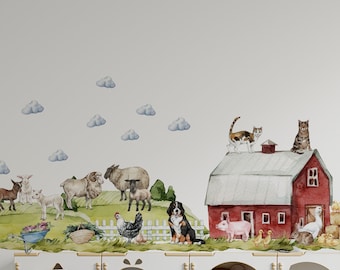 farm nursery decor, farm nursery, farm animal nursery decal,  farm animal nursery barn,