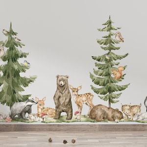 animal decals for kids, kids wall stickers, woodland baby animals nursery decor, nursery wall sticker