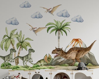Sanders & Sanders muursticker - jungle dieren - groen - 30 x 30 cm