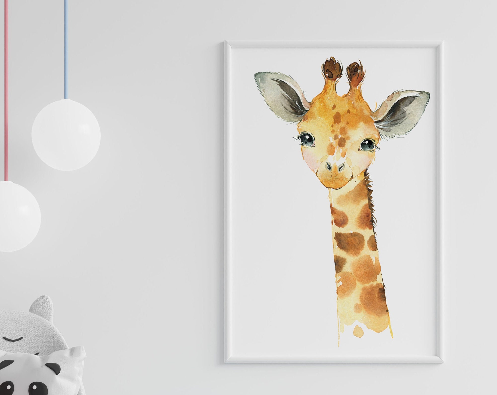 giraffe SAFARI poster, forest nursery animals poster