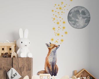 Stickers muraux chambre d'enfant, stickers renard, stickers muraux pour chambre d'enfant, stickers muraux pour chambre d'enfant, sticker mural nature