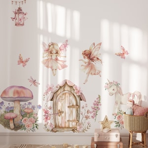 fairy wall decals, fairy stickers, girls room decor, fairy decor, girls room wall decals, nursery wall decor,
