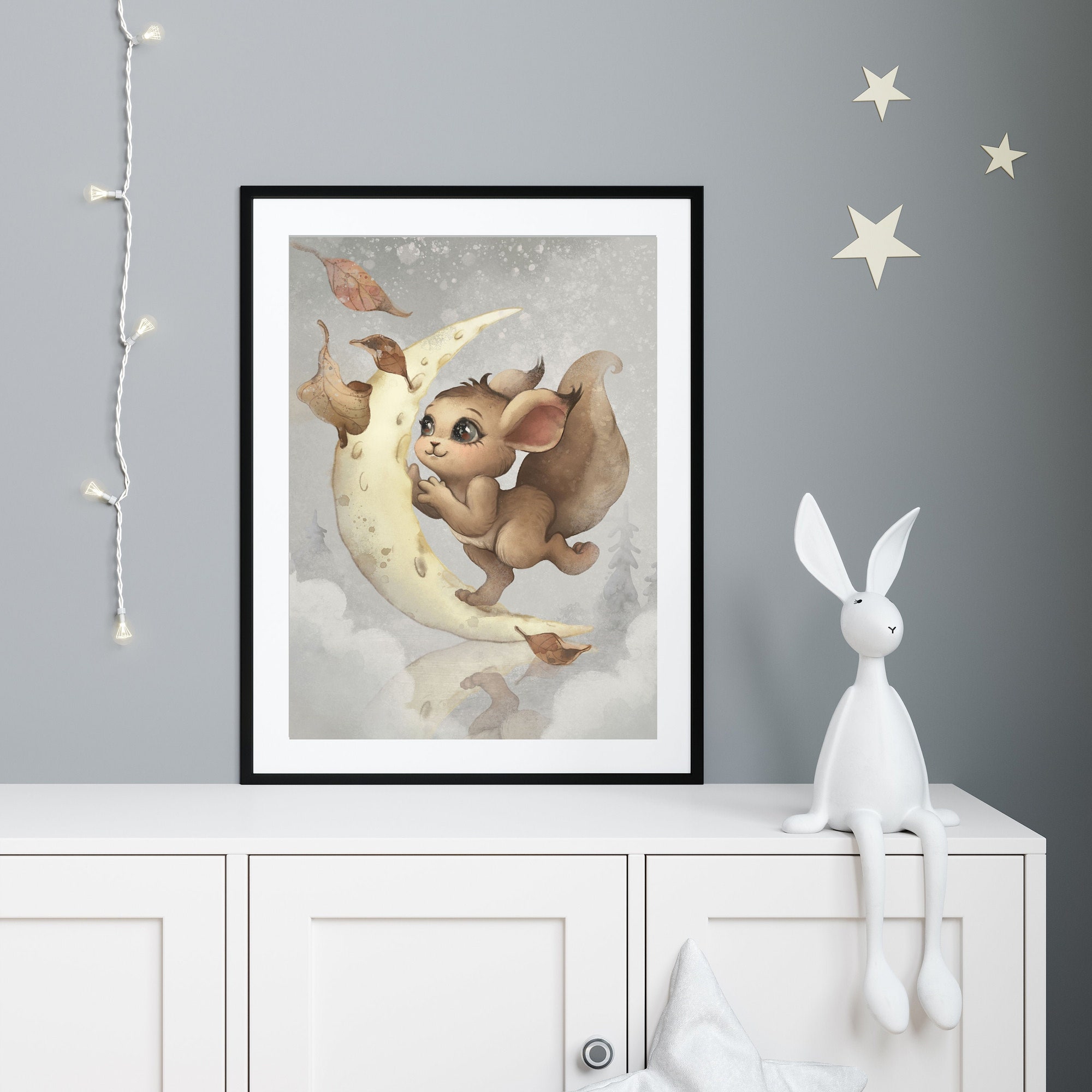 Bunny Rabbit Nursery decor poster, Rabbit poster