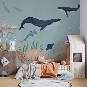 whale wallpaper, nautical wallpaper, sea life wallpaper, ocean wallpaper, Sea world wallpaper,