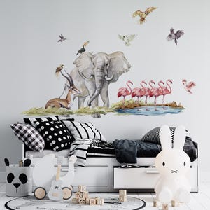 safari nursery decor, Safari Wall Decal Big Set, savanna Wall decal for kids, safari nursery decor, giraffe wall decal, zebra stickers, image 8