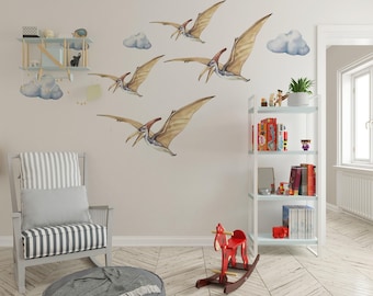dinosaur wall decal big set, Jurassic in boy room, dinosaur stickers, dinosaur wall art, kids wall sticker, dinosaur decoration,