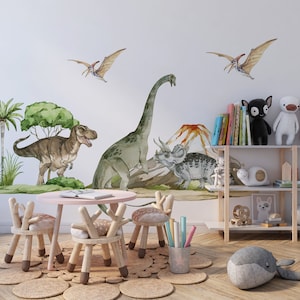 dinosaur wall decal for kids room dinosaur wall stickers peel and stick dinosaur room decor for boys dinosaur wall art