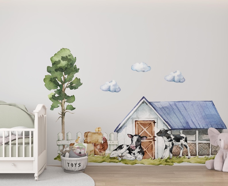 Farm Animal Nursery Decal Farm Animal Nursery Barn Farm Etsy