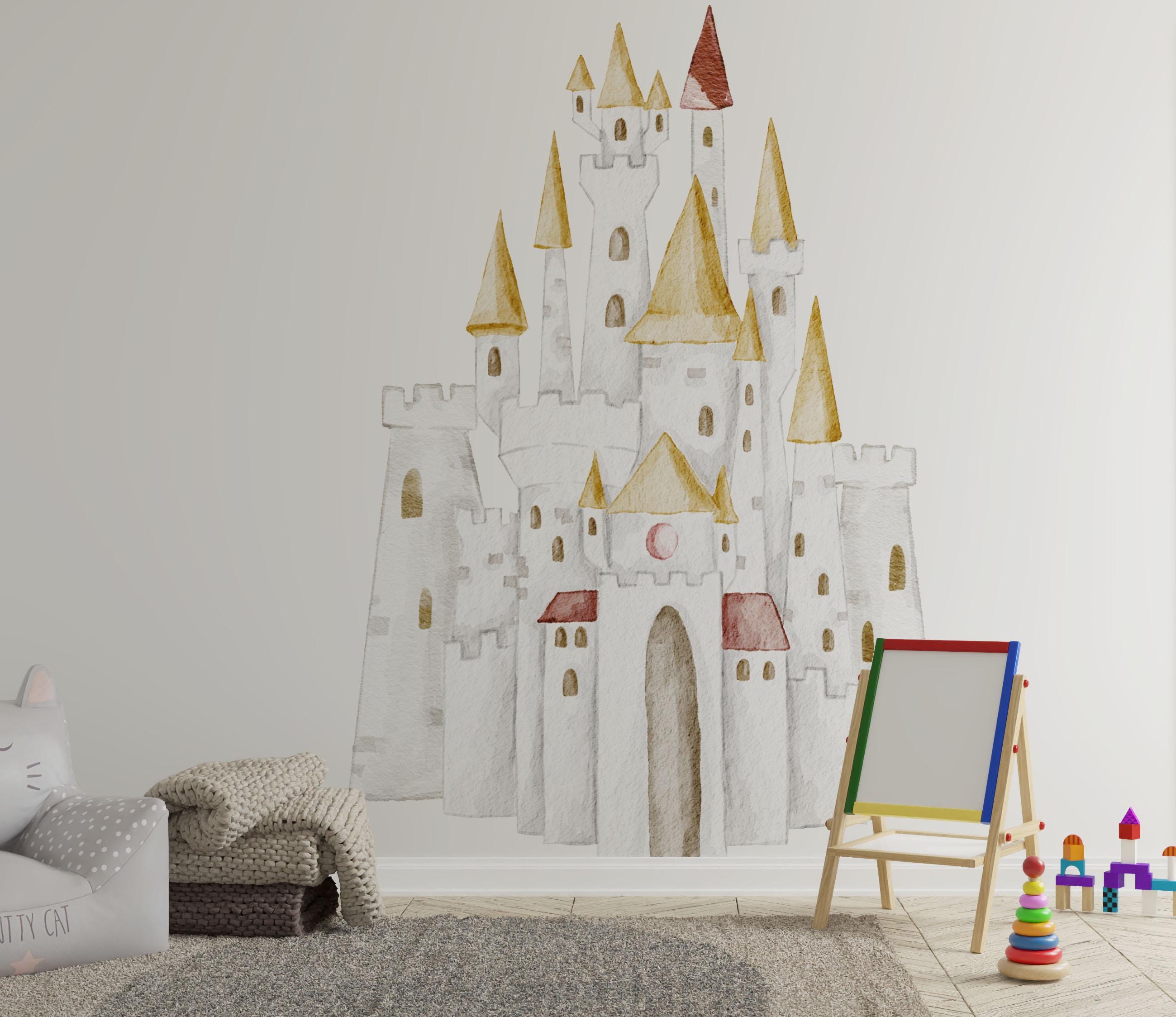 Castle Wall Decals | Watercolor Castle Stickers | Large Nursery Wall ...