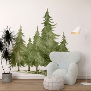 Large trees wall decal, forest wall decal, tree decal, large forest wall decal, kids wall decal image 6