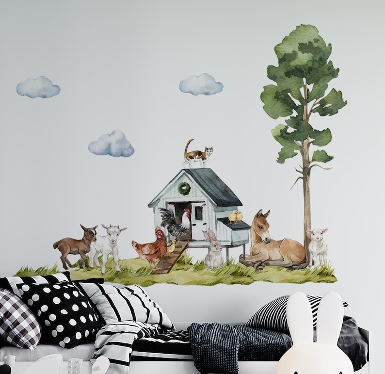 Farm Animal Nursery Decal Farm Animal Nursery Barn Farm Etsy