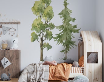 tree wall decal for nursery room forest wall decals wall stickers Large trees wall decal  forest wall decal  large forest wall decal kids
