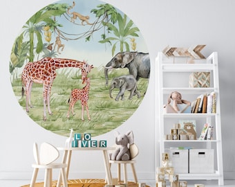 Adesivi Murali Animali Della Giungla - Giraffa, Elefante, Leone, Zebra, Per Camerette Bambini - Foto 6