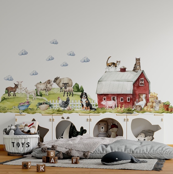 farm nursery decor, farm nursery, farm animal nursery decal,  farm animal nursery barn,