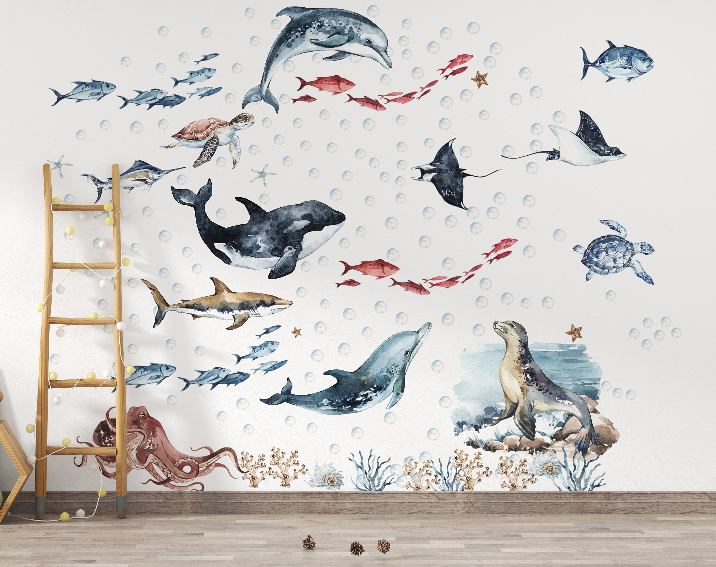 Ocean Animals Wall Decal Nursery Ocean Wall Decal Sea Etsy
