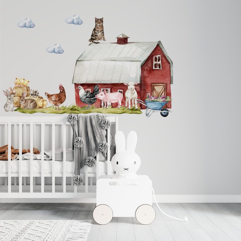 Farm Animal Nursery Decal Farm Animal Nursery Barn Farm Etsy