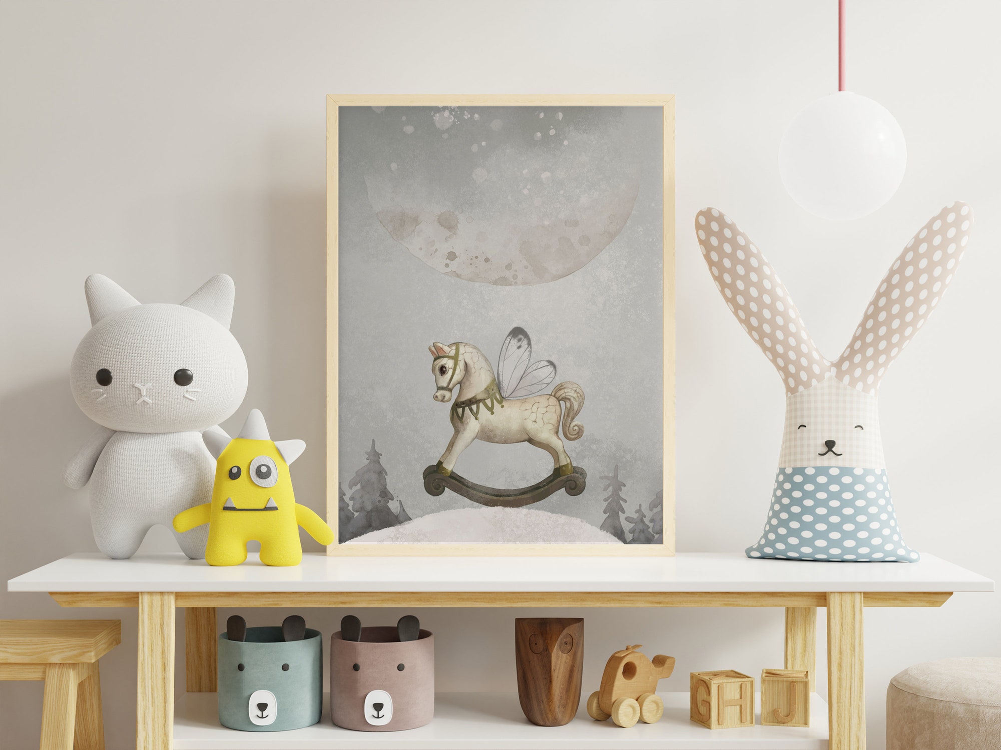 Unicorn wall decor Nursery decor poster, forest nursery animals poster