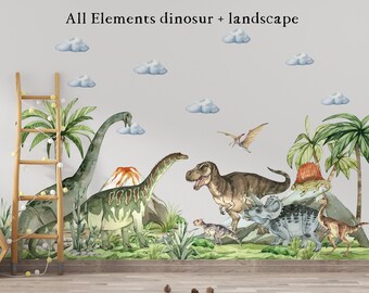 Dino Wall Stickers, jurassic dinosaur, Prehistoric Nursery Room Decals, dinosaur stickers, dinosaur wall art, kids wall sticker,
