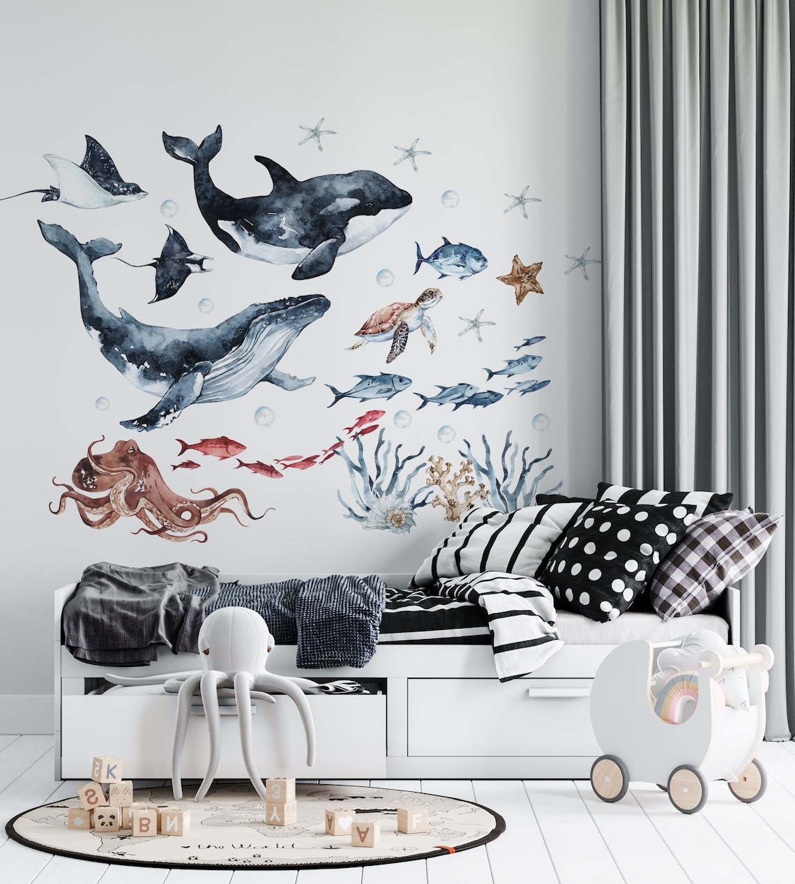 Ocean Animals Wall Decal for Kids and Nursery Sea Animals Etsy